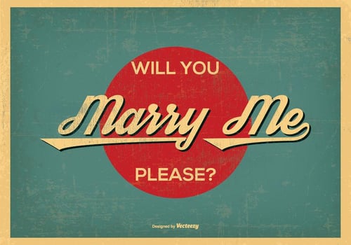 Vintage Retro Style Marry Me Illustration vector