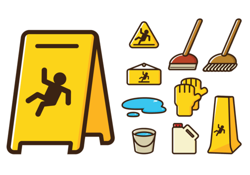 Wet Floor Sign Icons vector