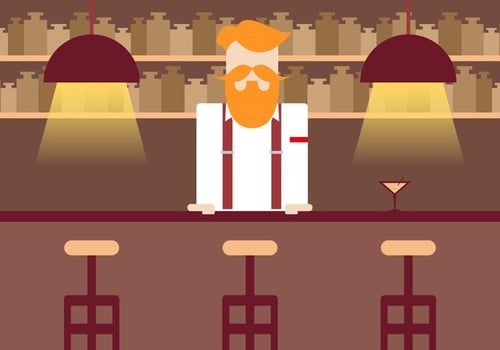 Barman Vintage Illustration Vector