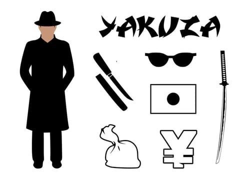 Vector Set Yakuza Symbols Associated Japan