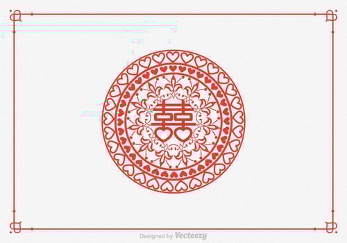 Free Double Happiness Paper Cut Vector