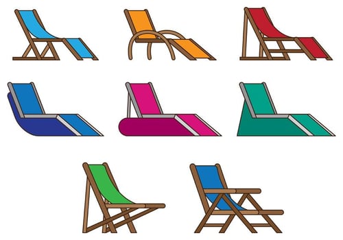 Set Of Deck Chair Vector