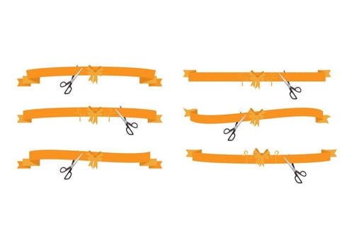 Cutting Ribbon Vector Set