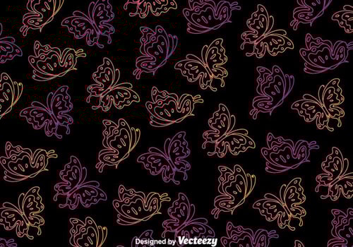 Butterfly Black Seamless Background vector