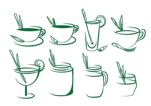 Free Lemongrass Tea Vector Set