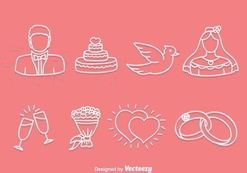 Hand Drawn Wedding Icons Vector