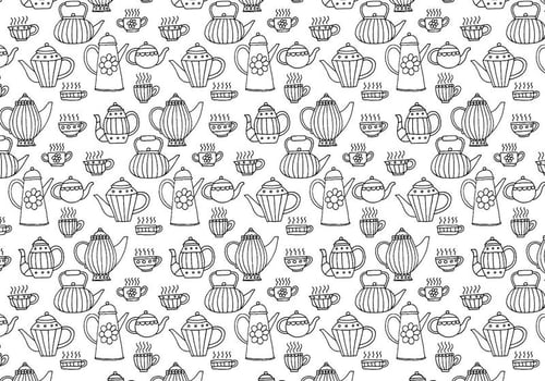 Tea Pots Seamless Pattern vector