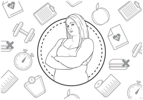 Free Fitness Icon with Woman Illustration vector