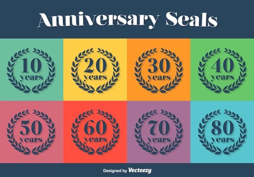Anniversary Vector Icon Set