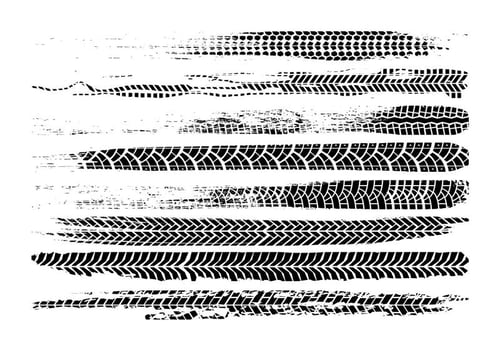 Grunge Tire Marks Vector
