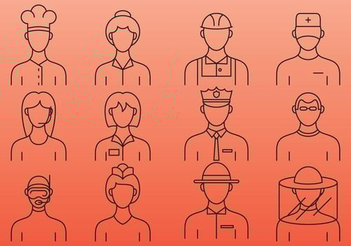 Professionals Line Icons vector
