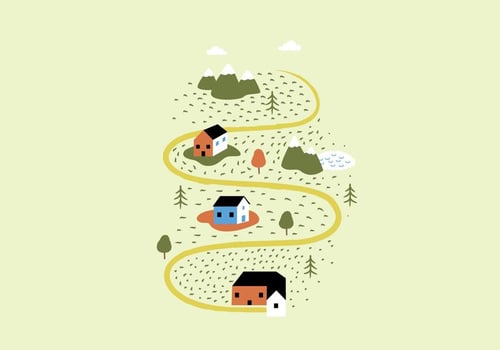 Landscape Houses Illustration vector