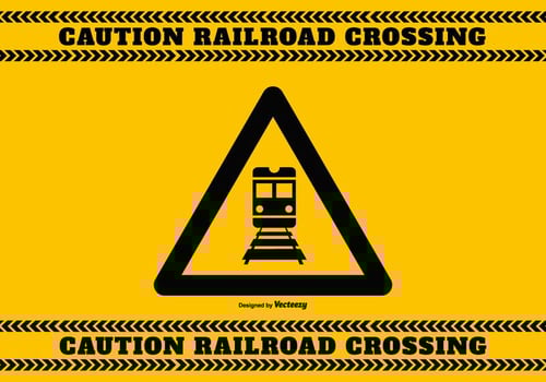 Railroad Crossing Caution Sign vector