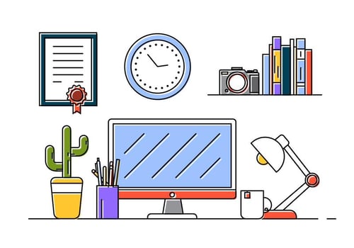 Office Desk Vector
