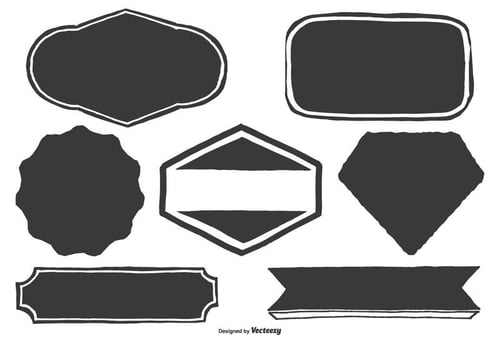 Blank Hand Drawn Labels vector