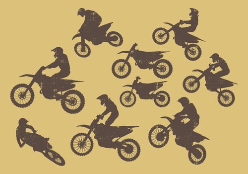 Dirt Bikes Silhouette vector