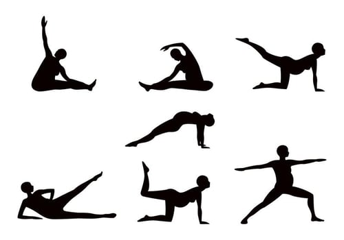 Pregnancy Yoga Sillhouette vector