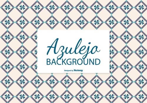 Creamy Azulejo Tile Background vector