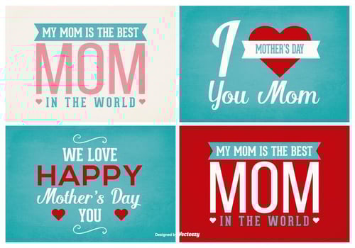 Mother's Day Label Set vector