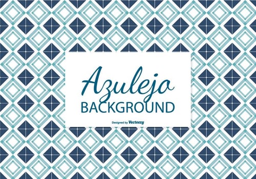 Navy Blue Azulejo Tile Background vector