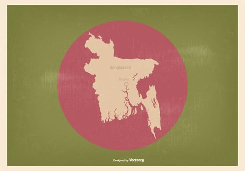Bangladesh Flag With Map vector