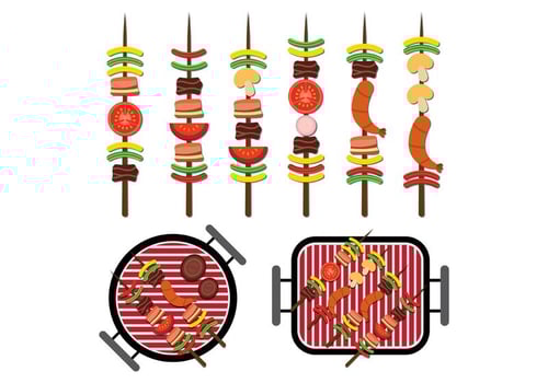 Brochette Icons Vector