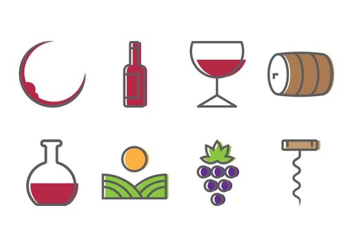 Wine Icons vector