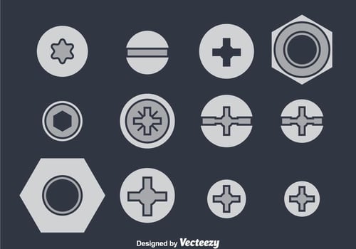Bolt And Scew Head Vector