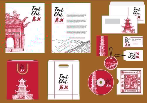 Tai Chi Profile Template vector