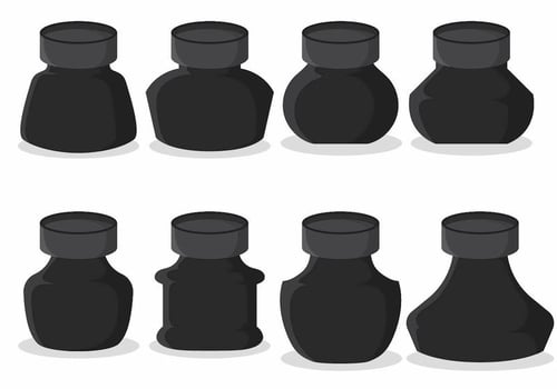 Ink Pot Set vector