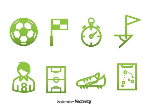 Soccer Element Green Icons vector