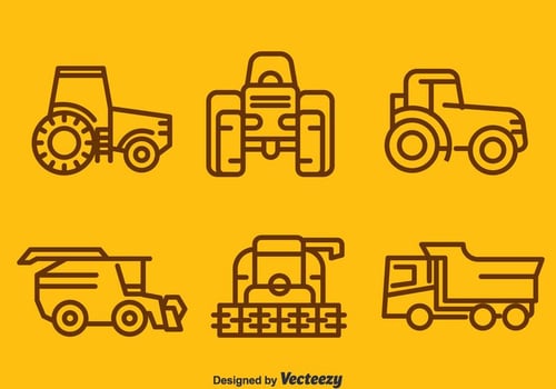 Harvest Tractors Collection Vector