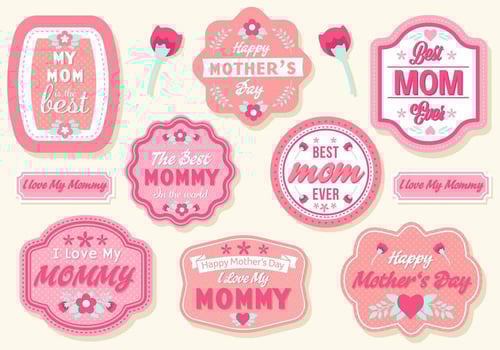 Free Mother's Day Badges Vector