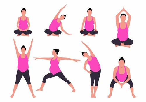 Free Yoga for Pregnant Woman Vector Illustration