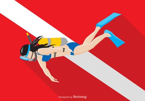 Vector Scuba Diver Illustration