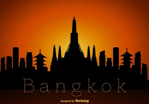 Vector Bangkok Skyline Silhouette