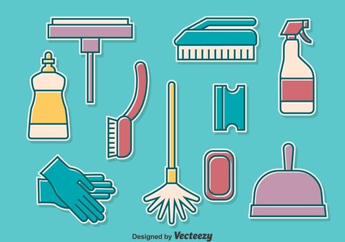 Home Cleanning Tools Collection Set vector
