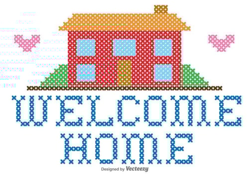Welcome Home Embroidery Vector Graphic
