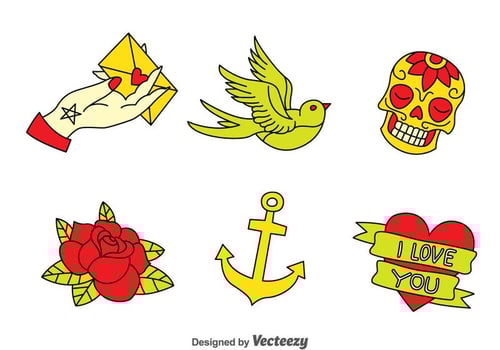 Old School Tattoo Collection Vector
