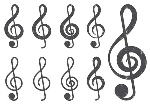 Classic G Clef icon vector