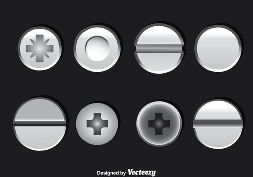 Metal Bolt And Nail Head Vector
