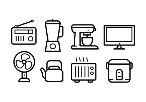 Free Home Appliances Icon Set vector