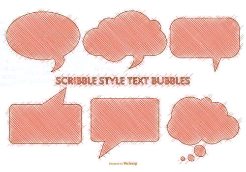 Scribble Style Speech Bubbles vector