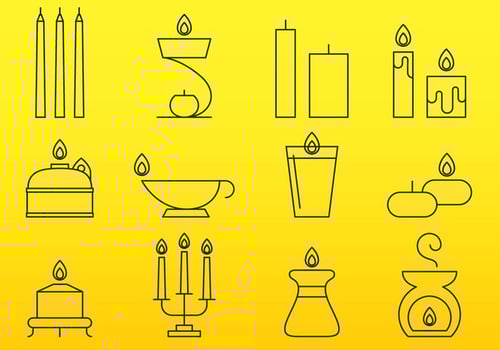 Candles Line Icons vector