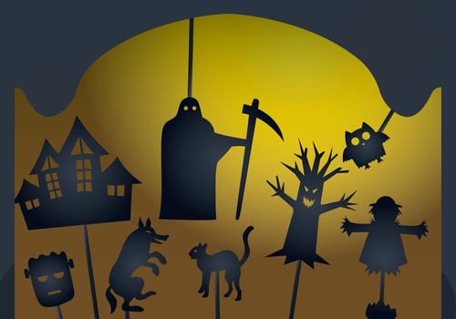 Glowing Halloween Shadow Puppet vector