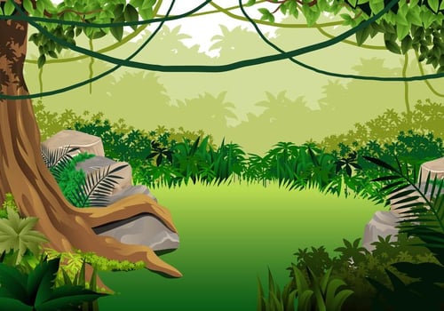 Jungle Landscape With Liana Hanging vector