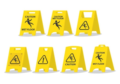 Wet Floor Caution Board vector