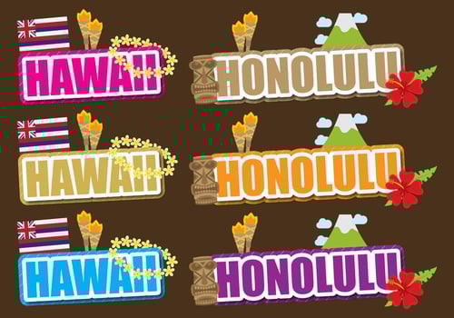 Hawaii And Honolulu Titles vector