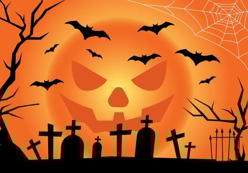 Jack-o-lantern Moon Halloween Landscape vector