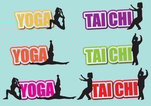 Tai Chi And Yoga Titles vector